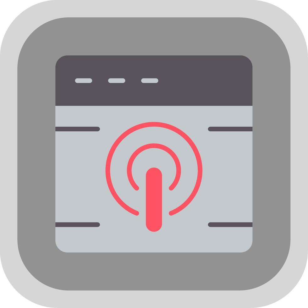 Browser Flat round corner Icon Design vector