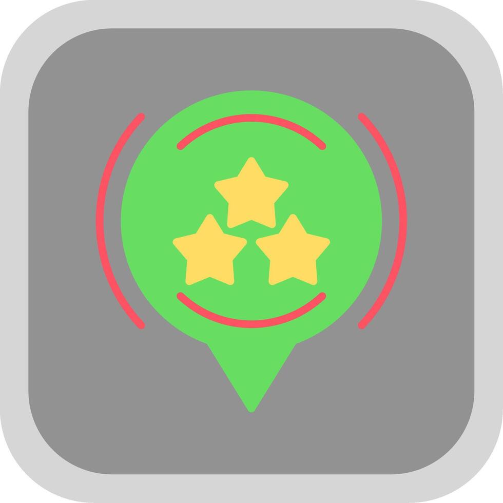 Star Flat round corner Icon Design vector