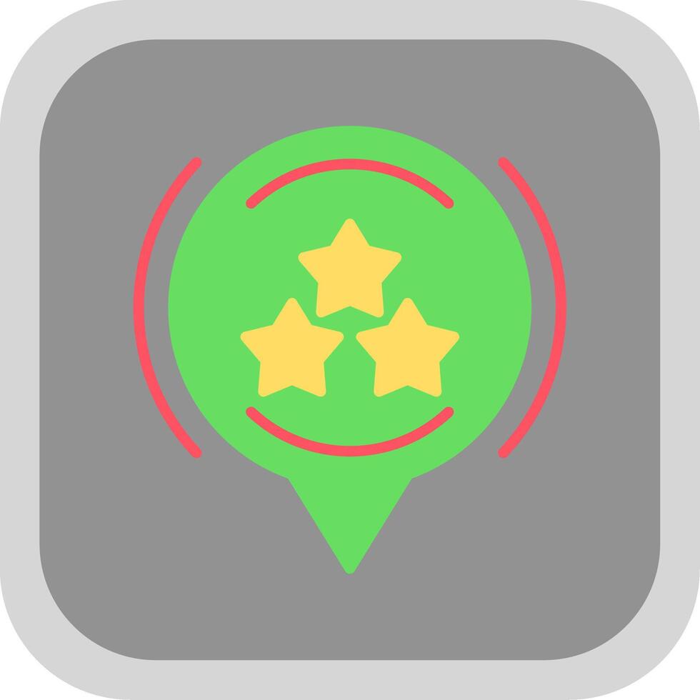 Star Flat round corner Icon Design vector