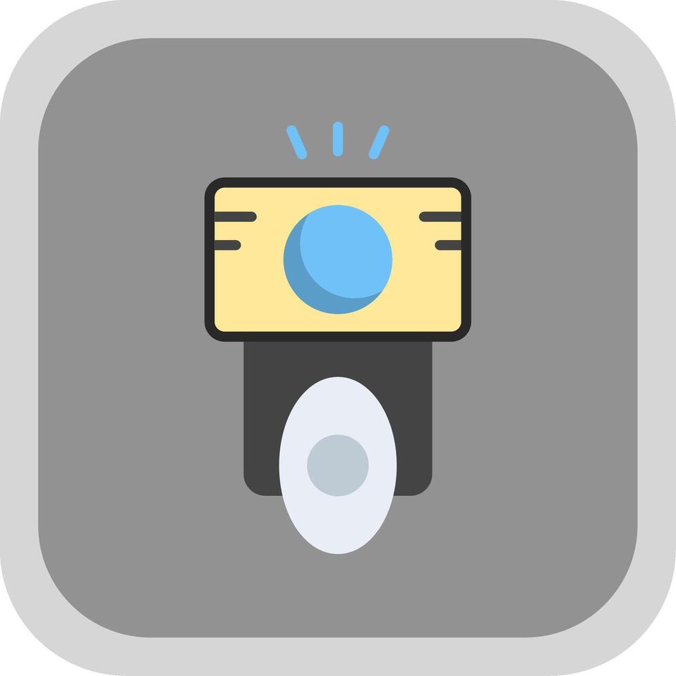 Camera Flash Flat round corner Icon Design vector
