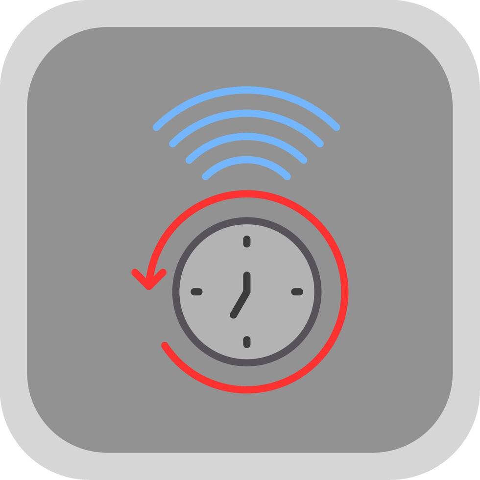 Clock Flat round corner Icon Design vector