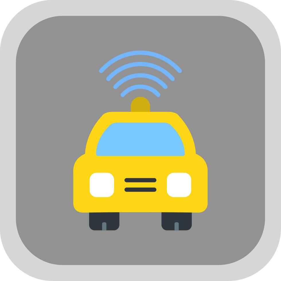 Car Flat round corner Icon Design vector