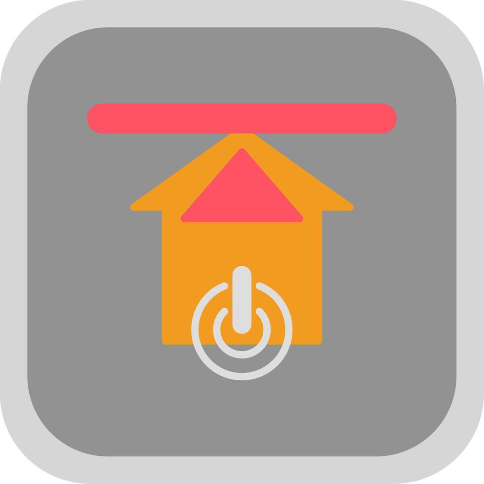 Upload Flat round corner Icon Design vector