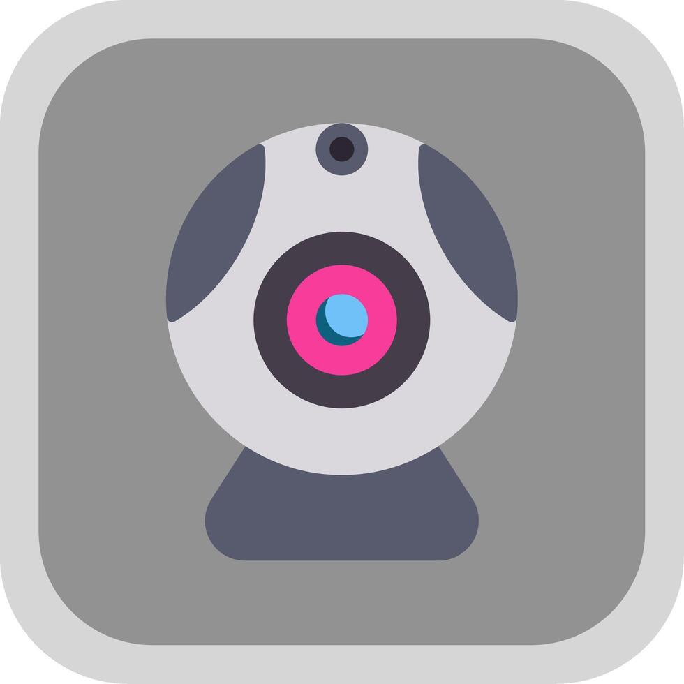 Web camera Flat round corner Icon Design vector