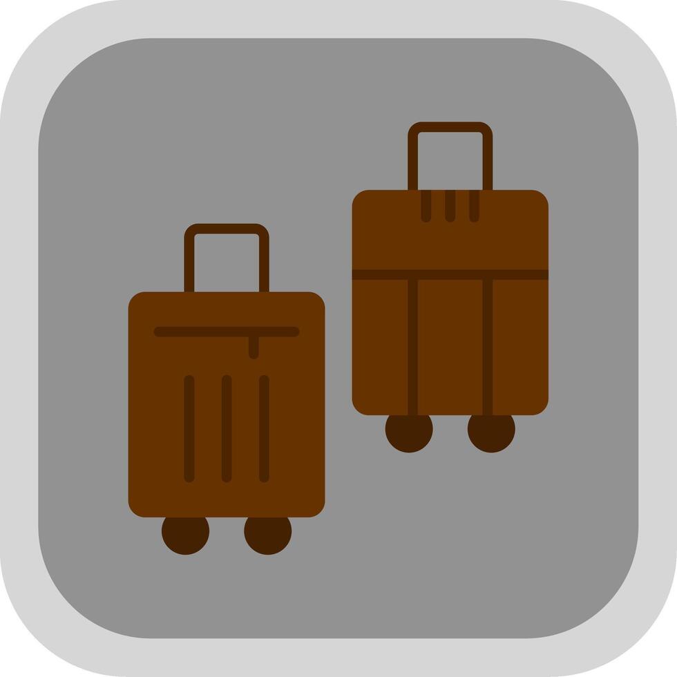 maletas plano redondo esquina icono diseño vector
