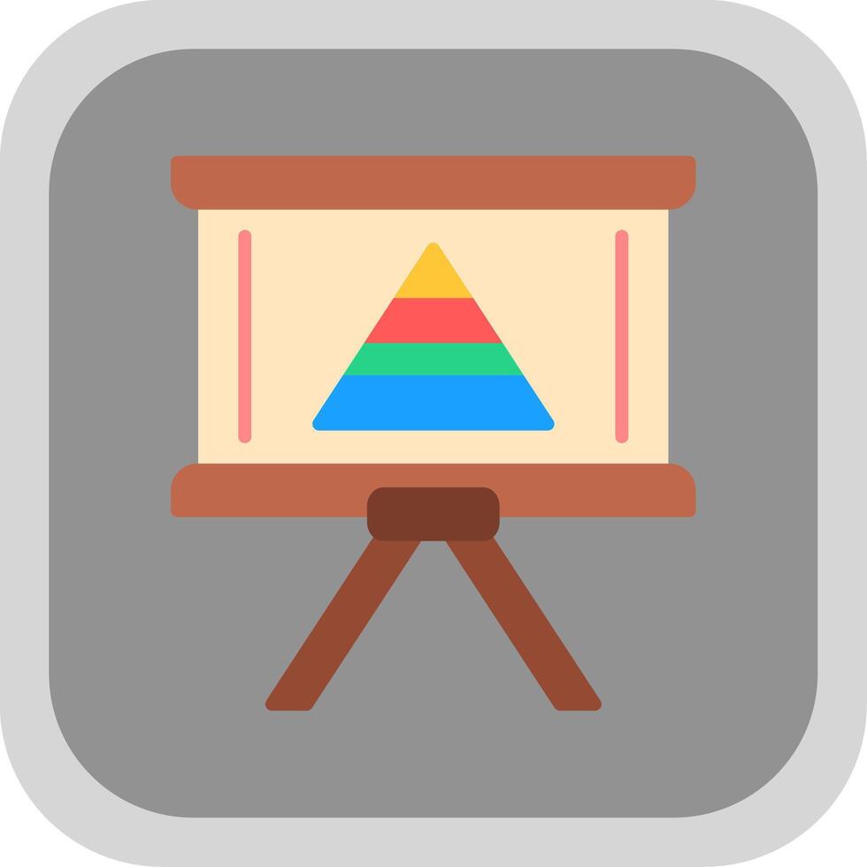Pyramid Chart Flat round corner Icon Design vector