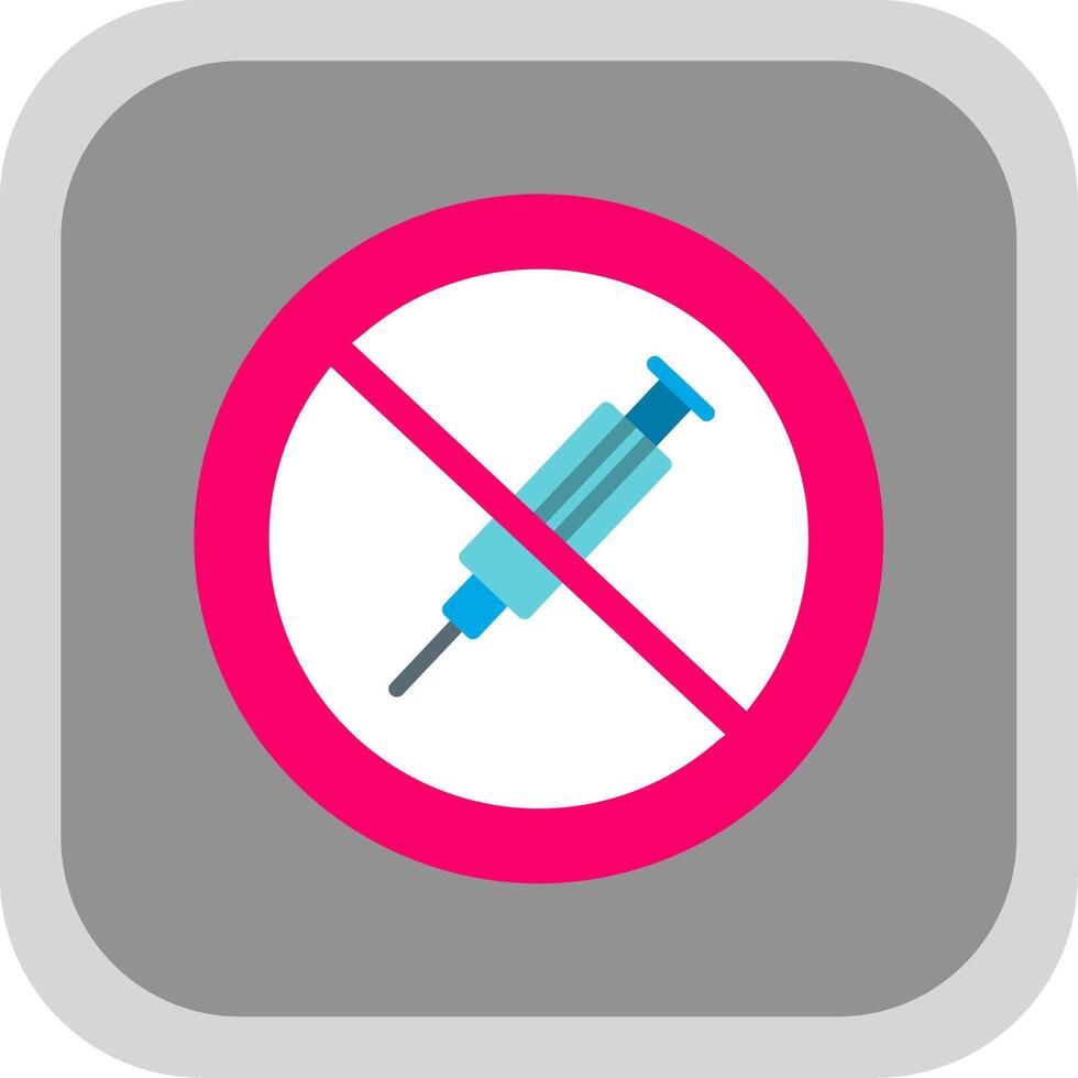 No Needle Flat round corner Icon Design vector