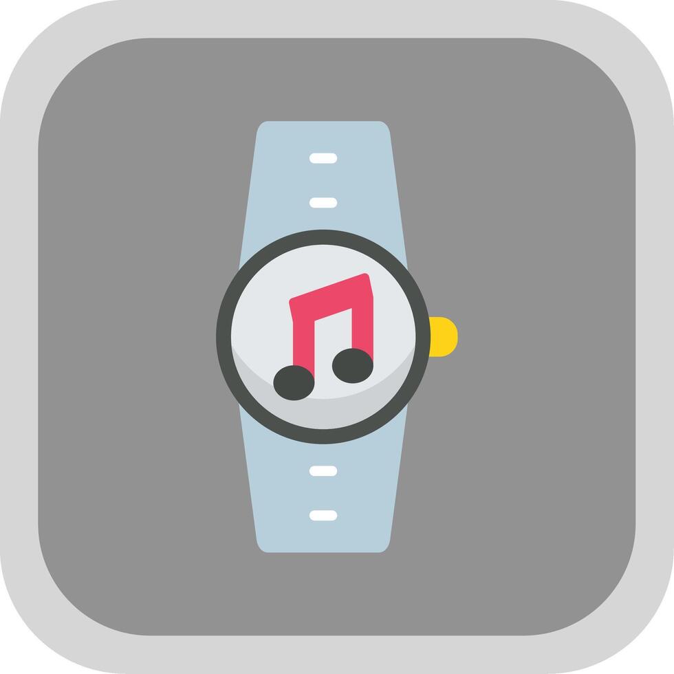 Music Flat round corner Icon Design vector