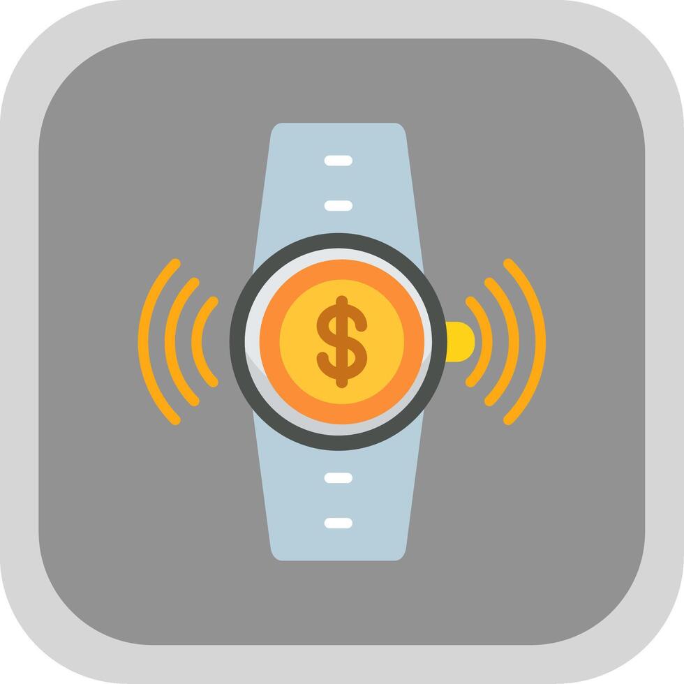 Contactless Flat round corner Icon Design vector