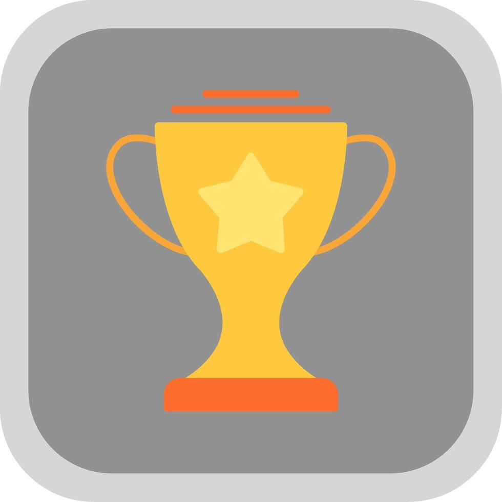 Trophy Flat round corner Icon Design vector
