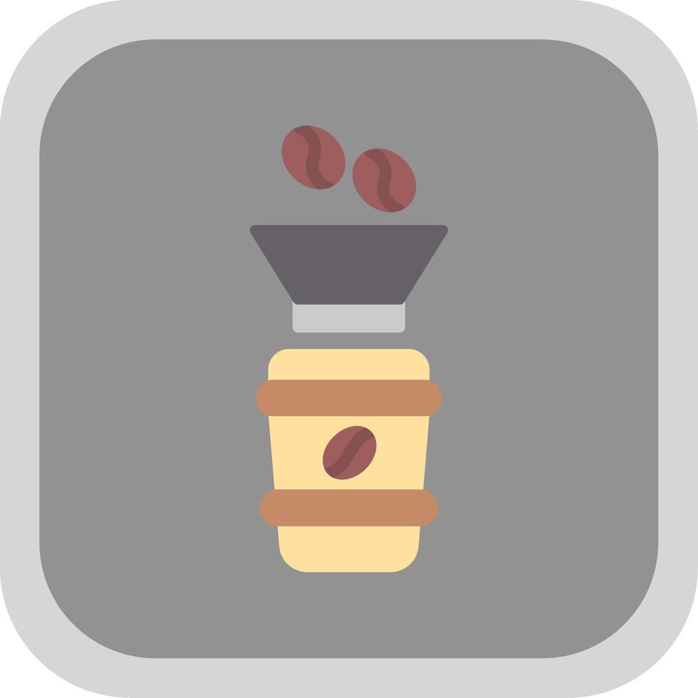 Coffee Filter Flat round corner Icon Design vector