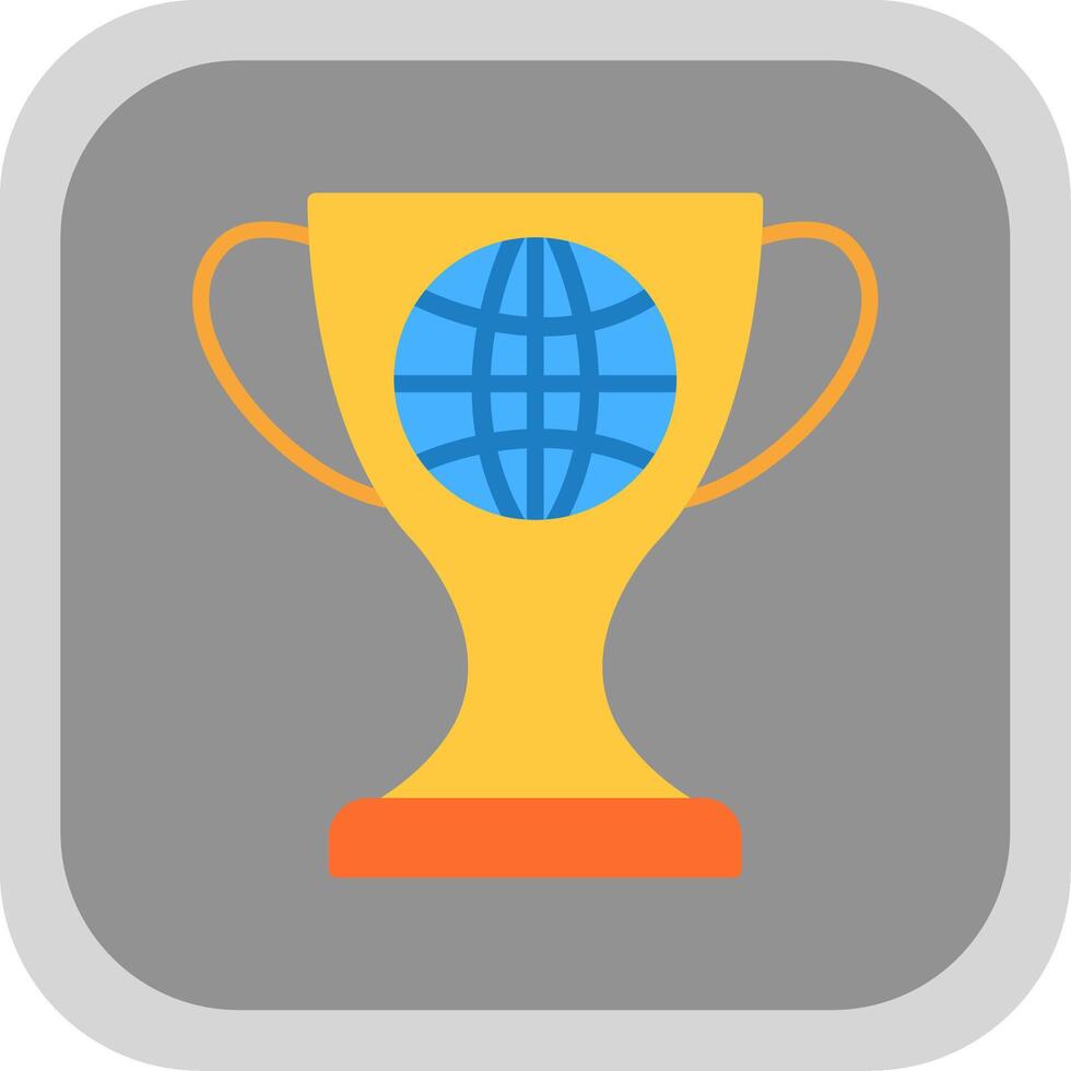 World Flat round corner Icon Design vector