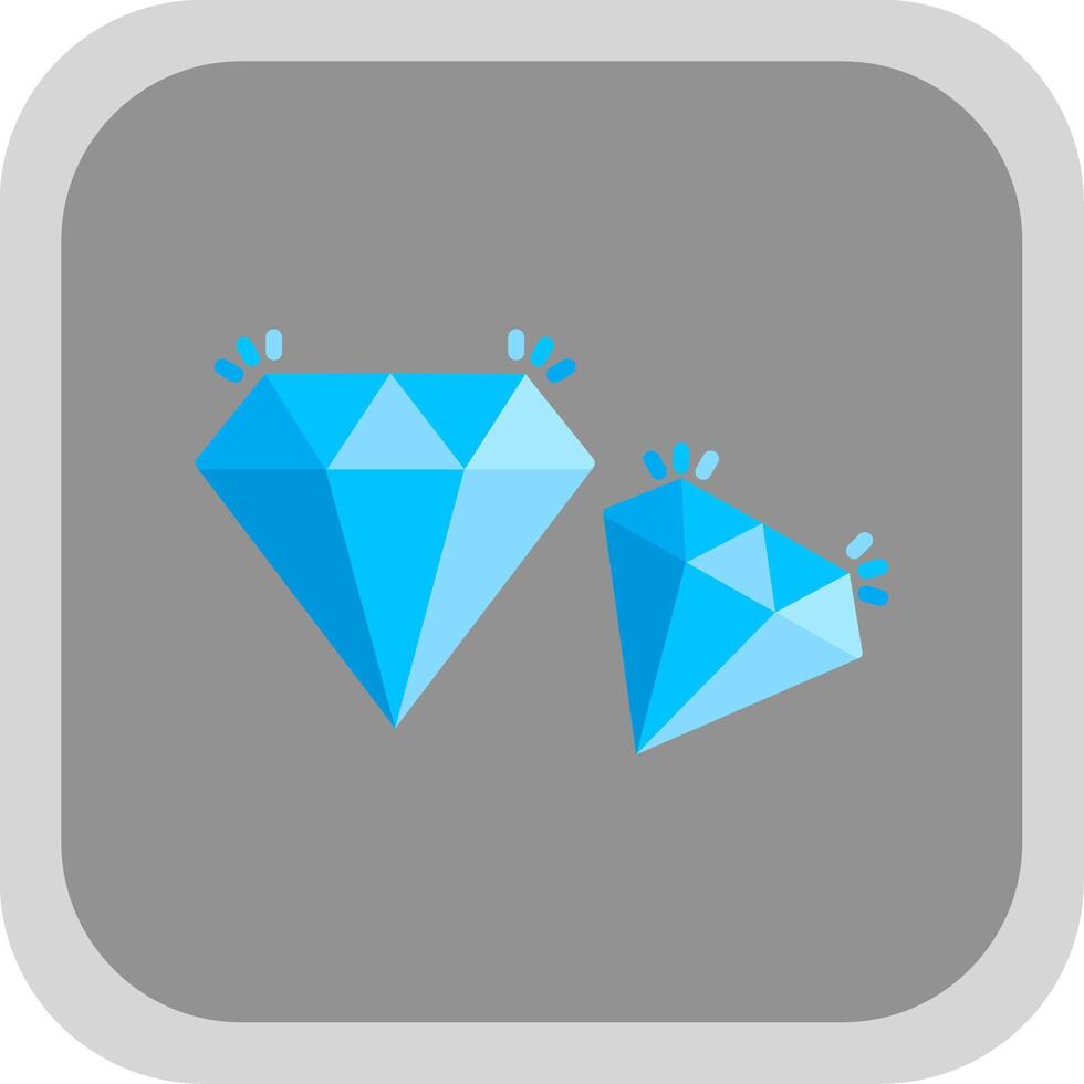 Diamond Flat round corner Icon Design vector
