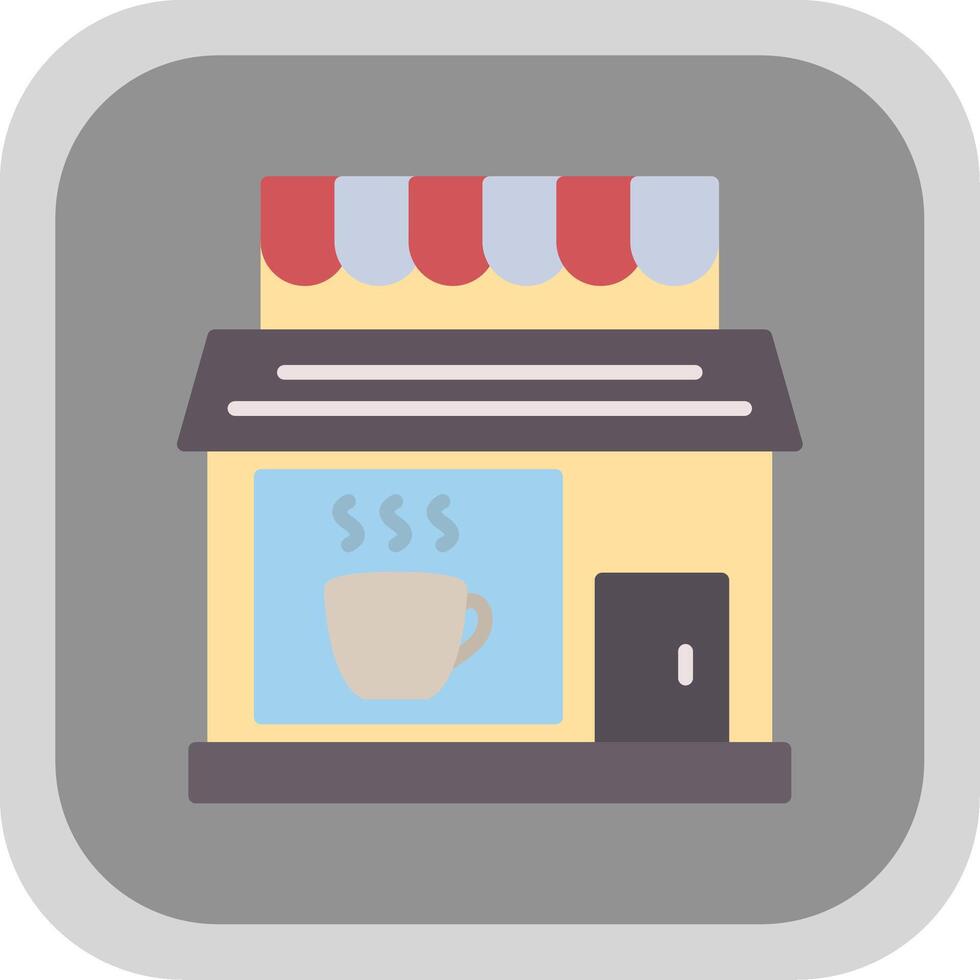 Coffee Shop Flat round corner Icon Design vector