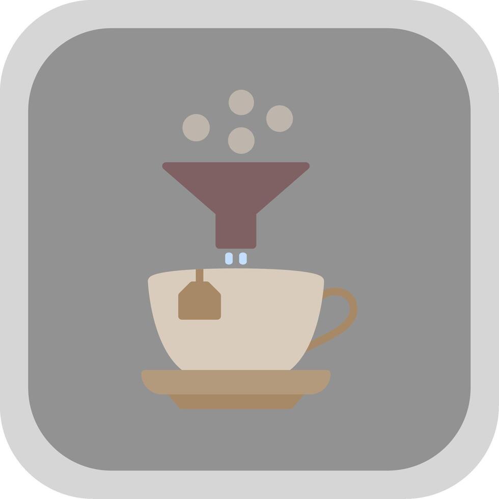 Coffee Filter Flat round corner Icon Design vector