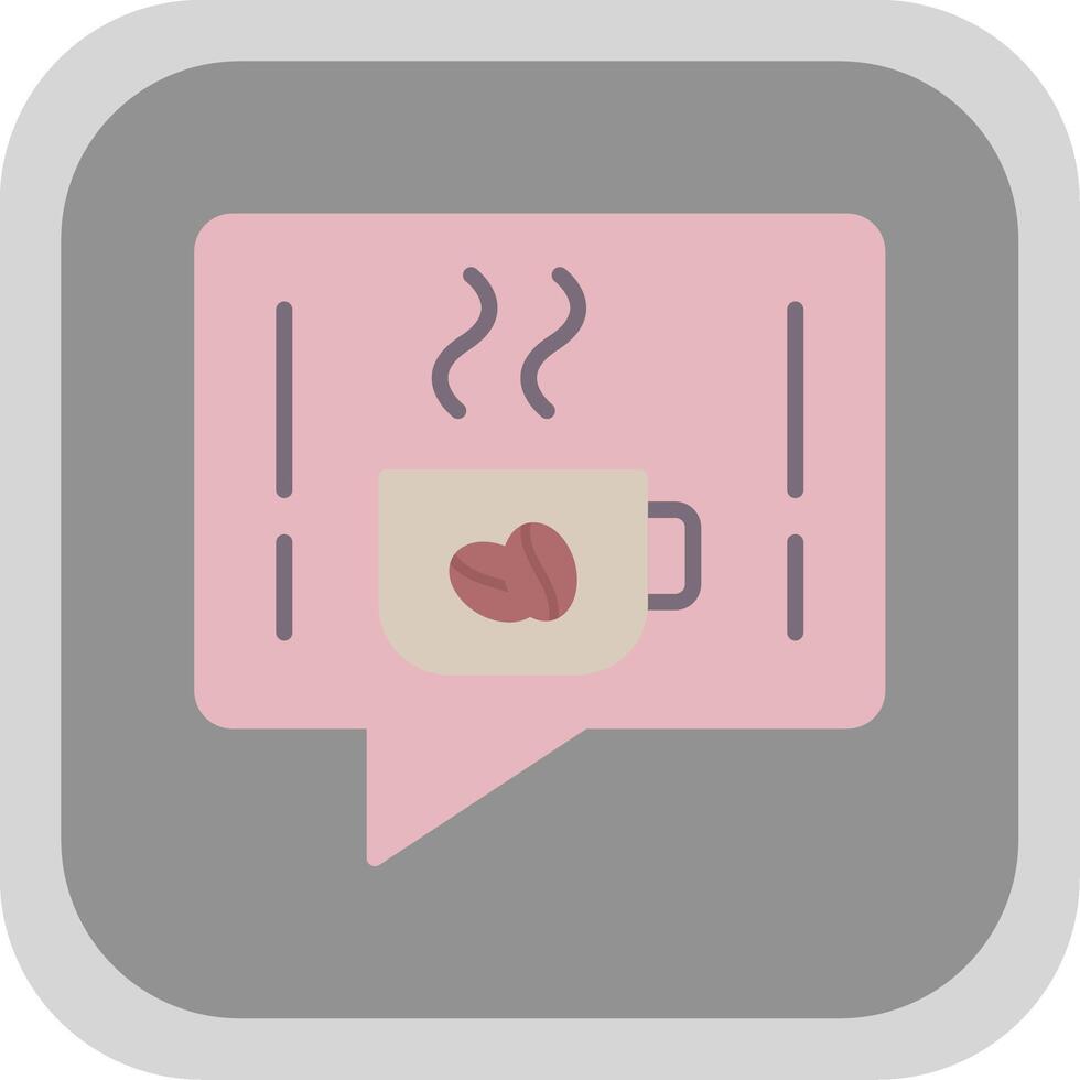 Chat Flat round corner Icon Design vector