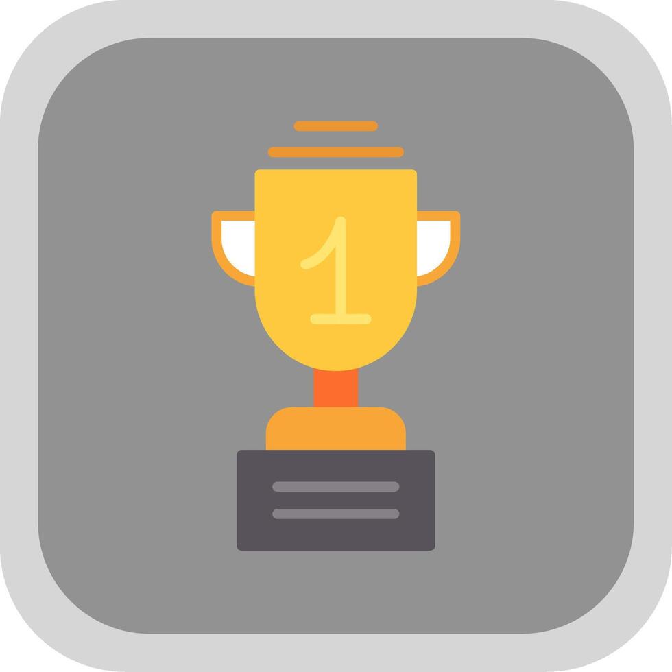 Trophy Flat round corner Icon Design vector