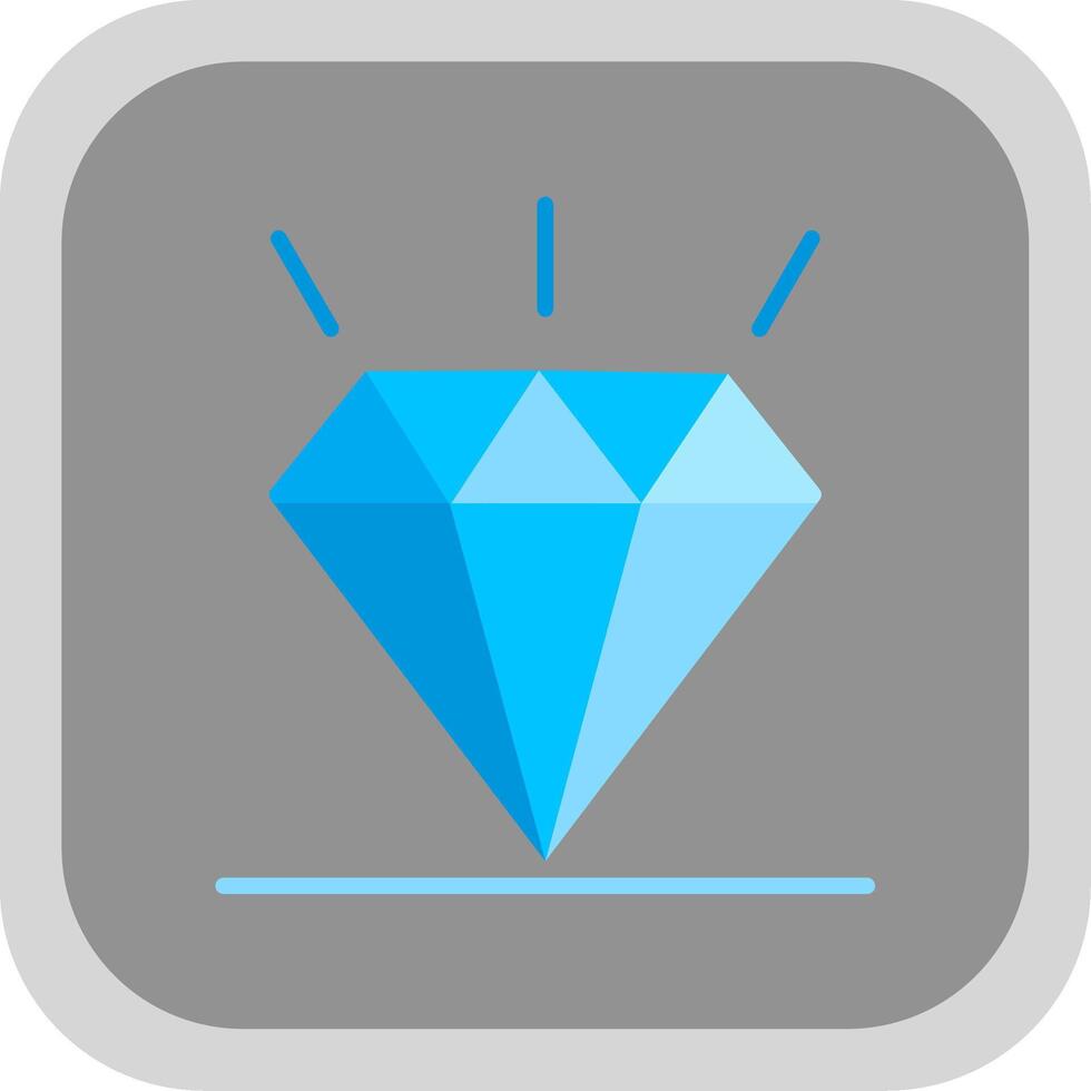 Diamond Flat round corner Icon Design vector