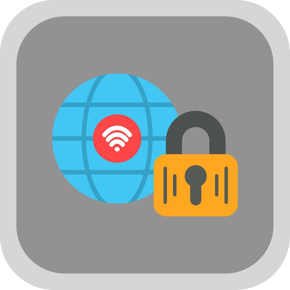 Internet Flat round corner Icon Design vector