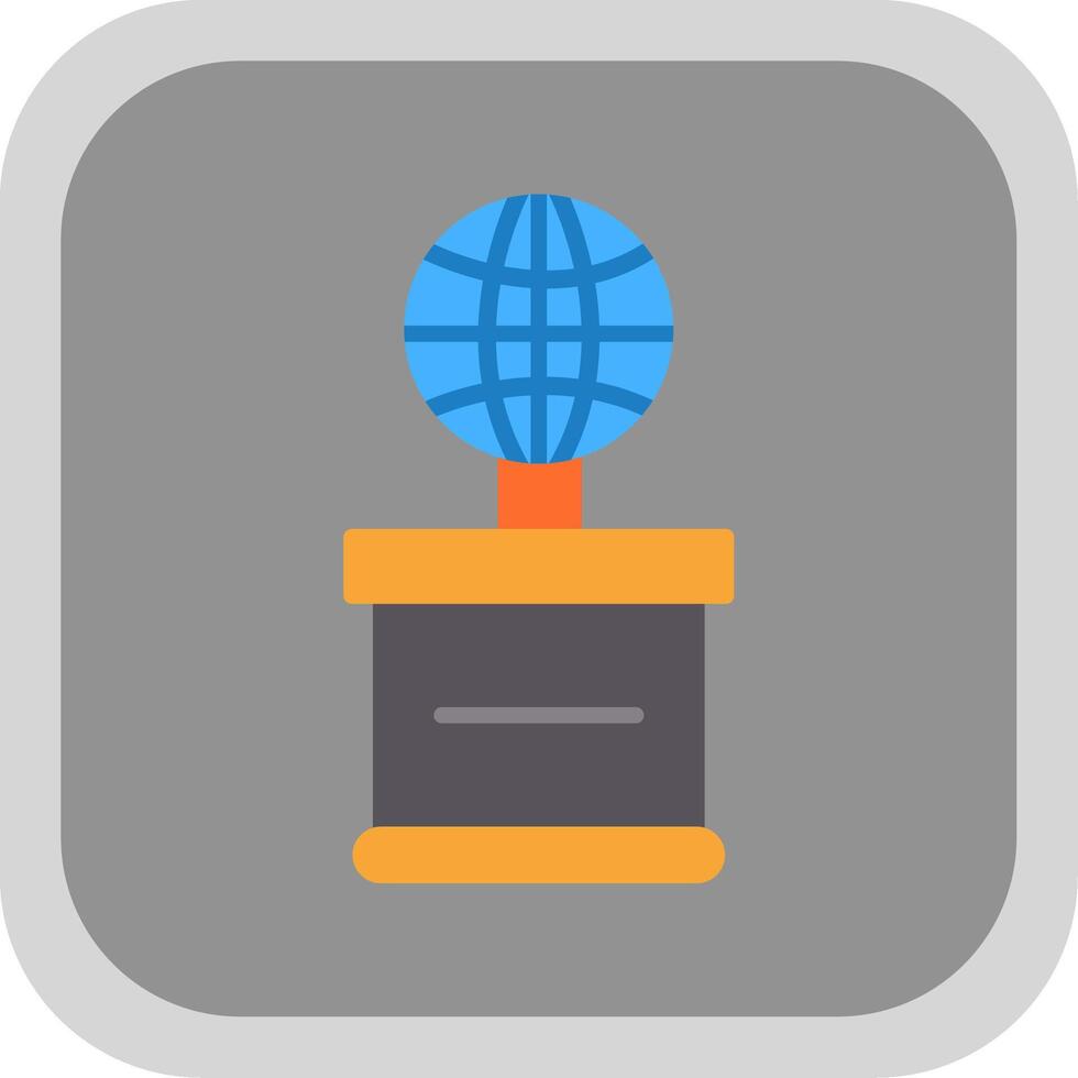 World Flat round corner Icon Design vector
