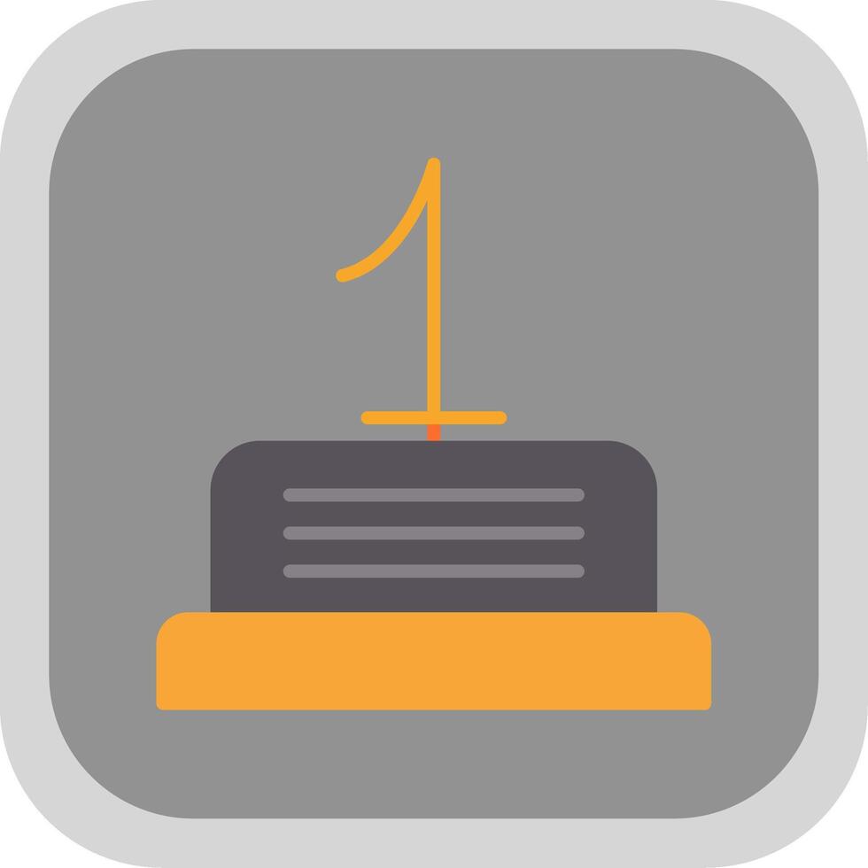 Number Flat round corner Icon Design vector