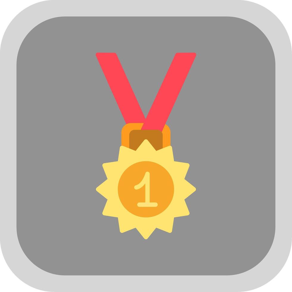 Medal Flat round corner Icon Design vector