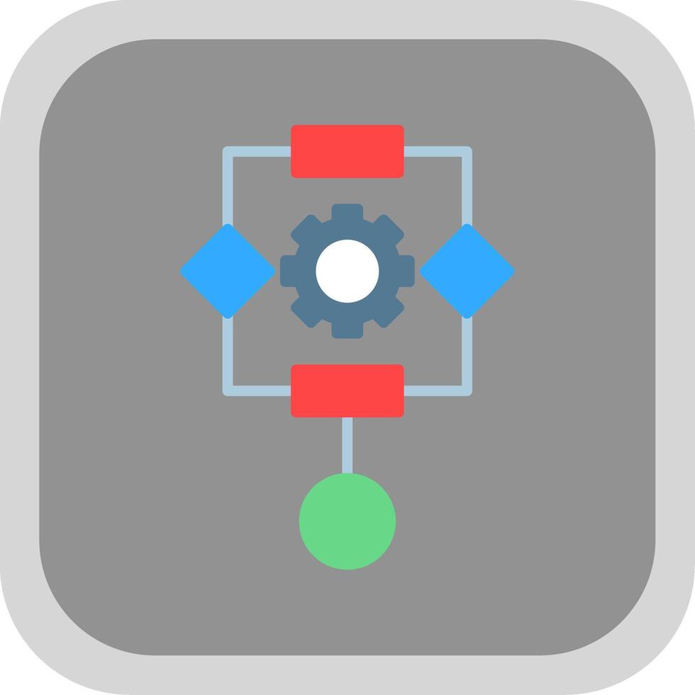 Algorithm Flat round corner Icon Design vector