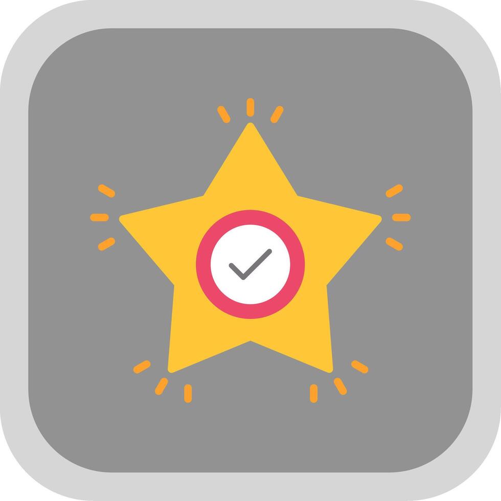 Star Flat round corner Icon Design vector