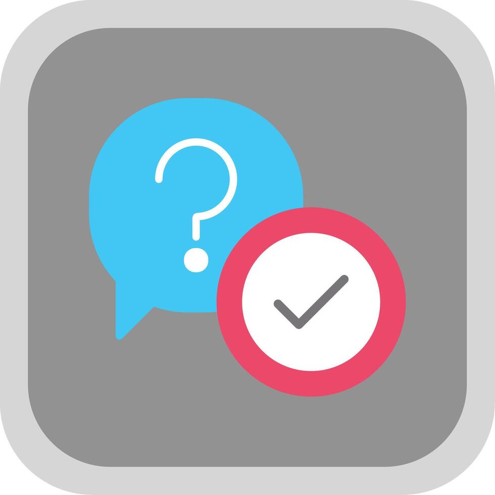 Question Flat round corner Icon Design vector