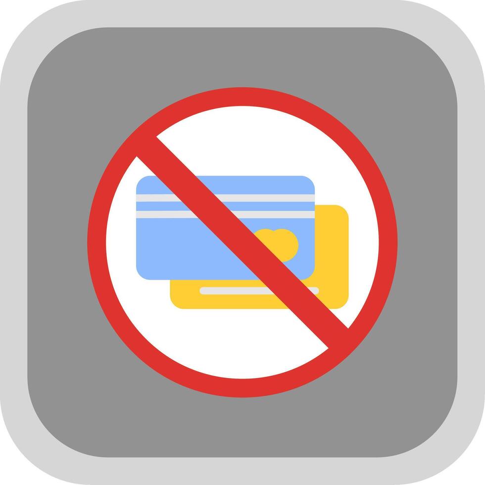 Prohibited Sign Flat round corner Icon Design vector