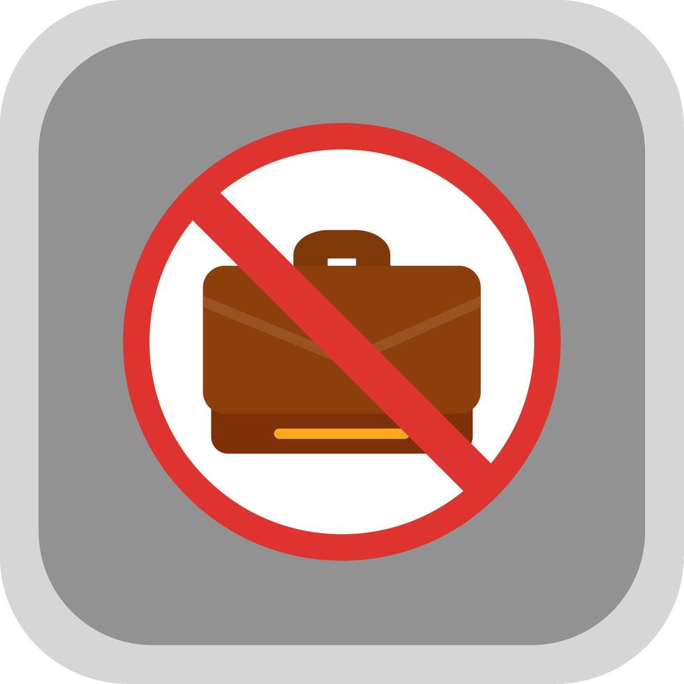 Prohibited Sign Flat round corner Icon Design vector
