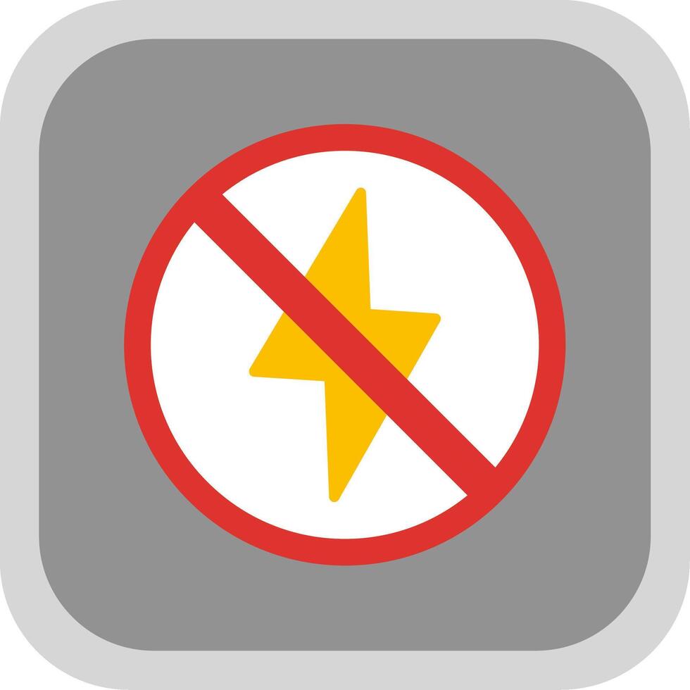 Prohibited Sign Flat round corner Icon Design vector