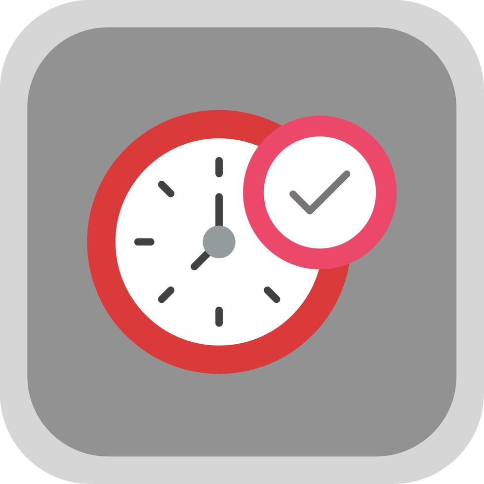 Clock Flat round corner Icon Design vector