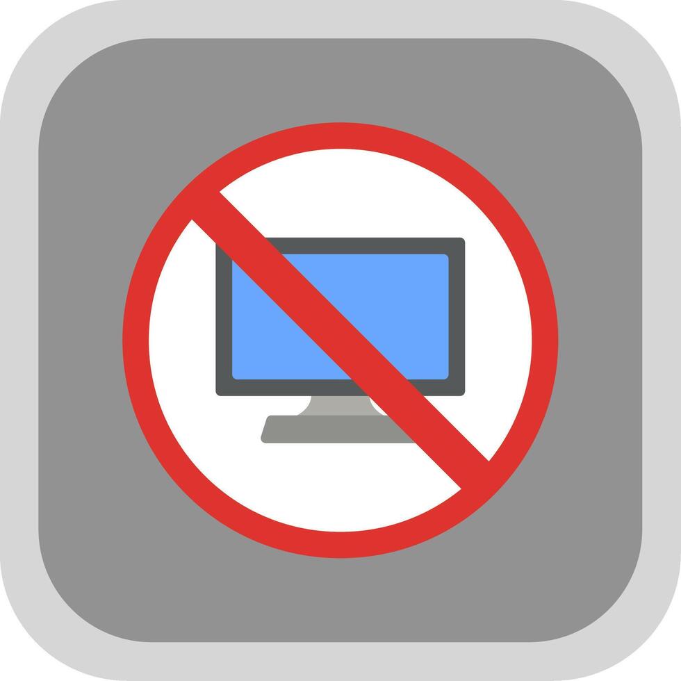 Prohibited Sign Flat round corner Icon Design vector