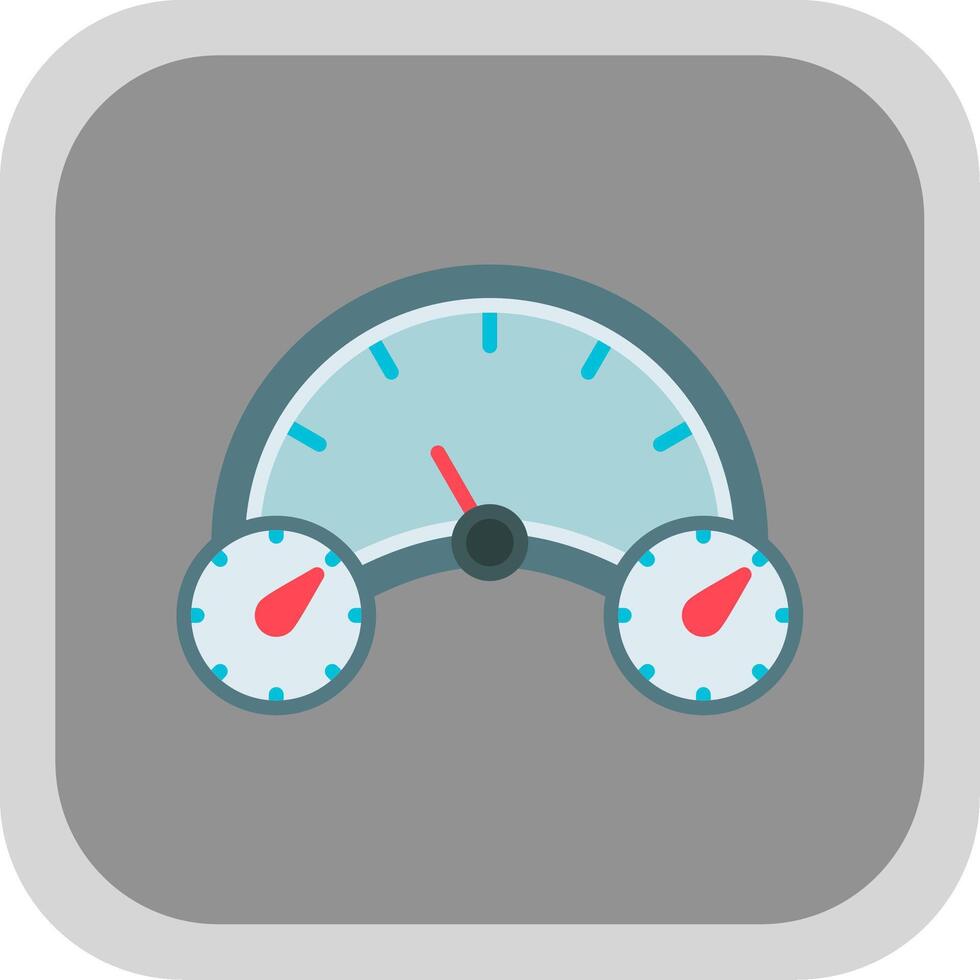 Gauge Flat round corner Icon Design vector