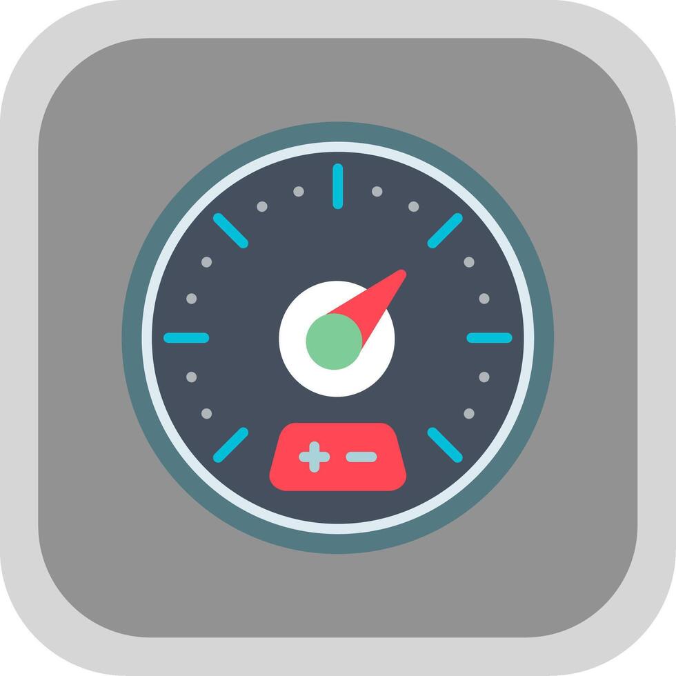 Gauge Flat round corner Icon Design vector