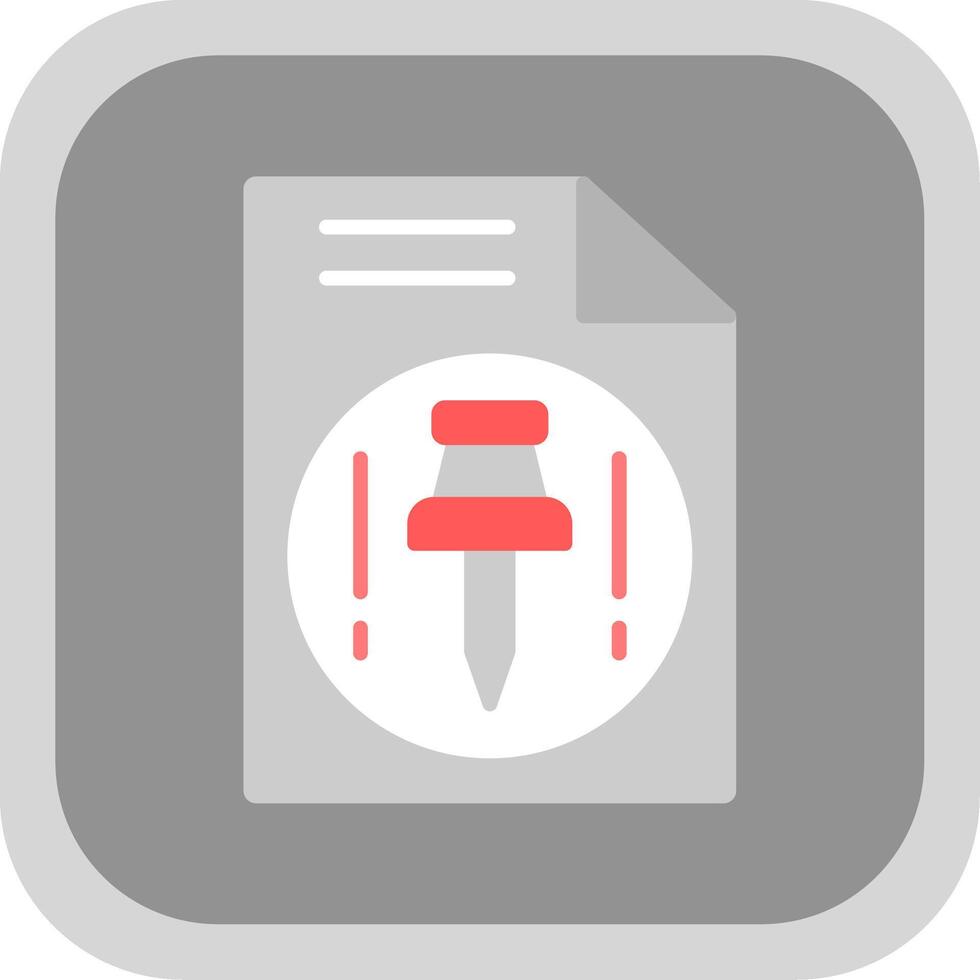 Push Flat round corner Icon Design vector