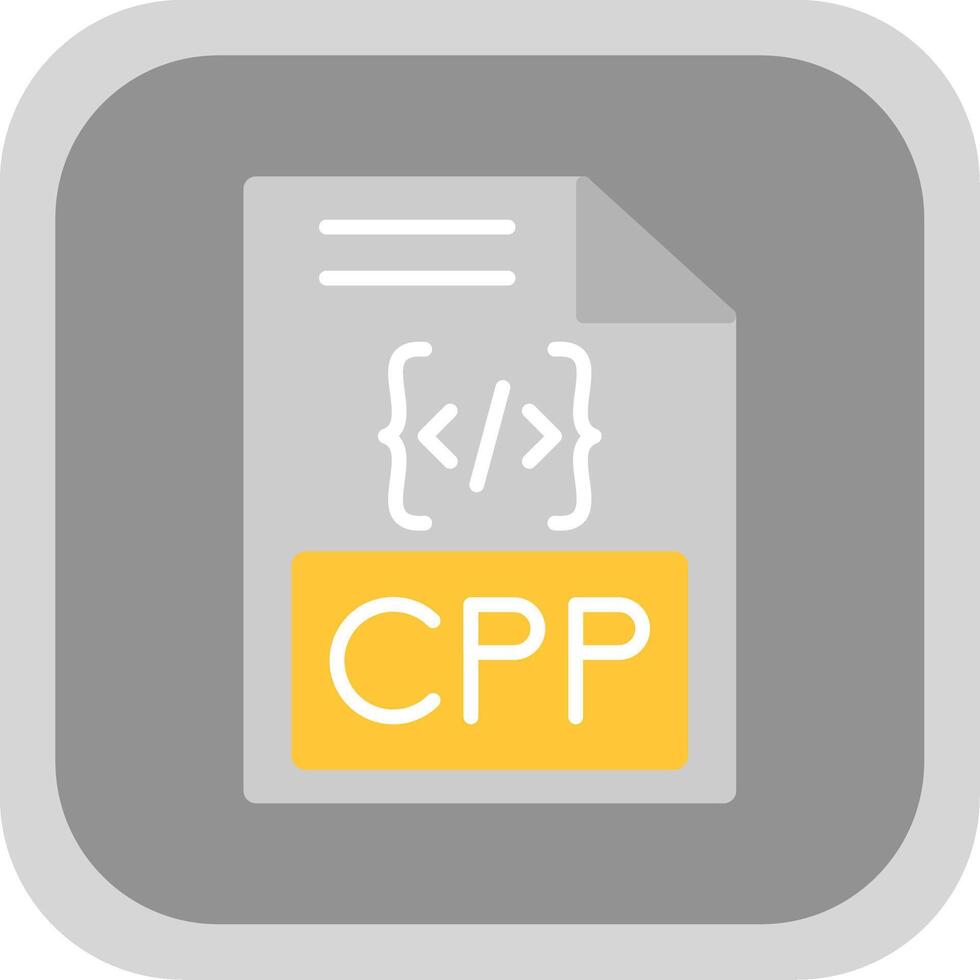 Cpp Flat round corner Icon Design vector