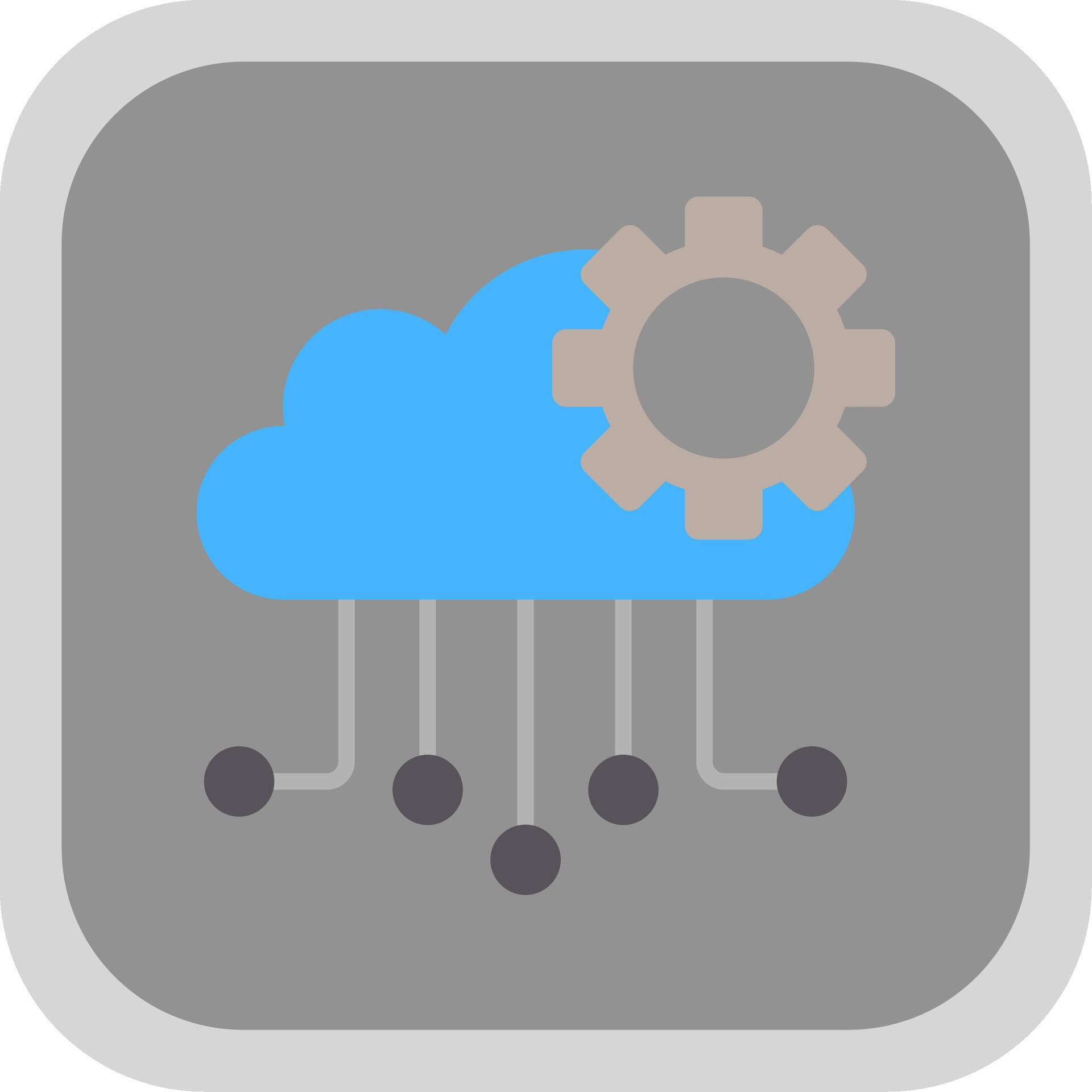 Cloud Computing Flat round corner Icon Design 43885178 Vector Art at ...