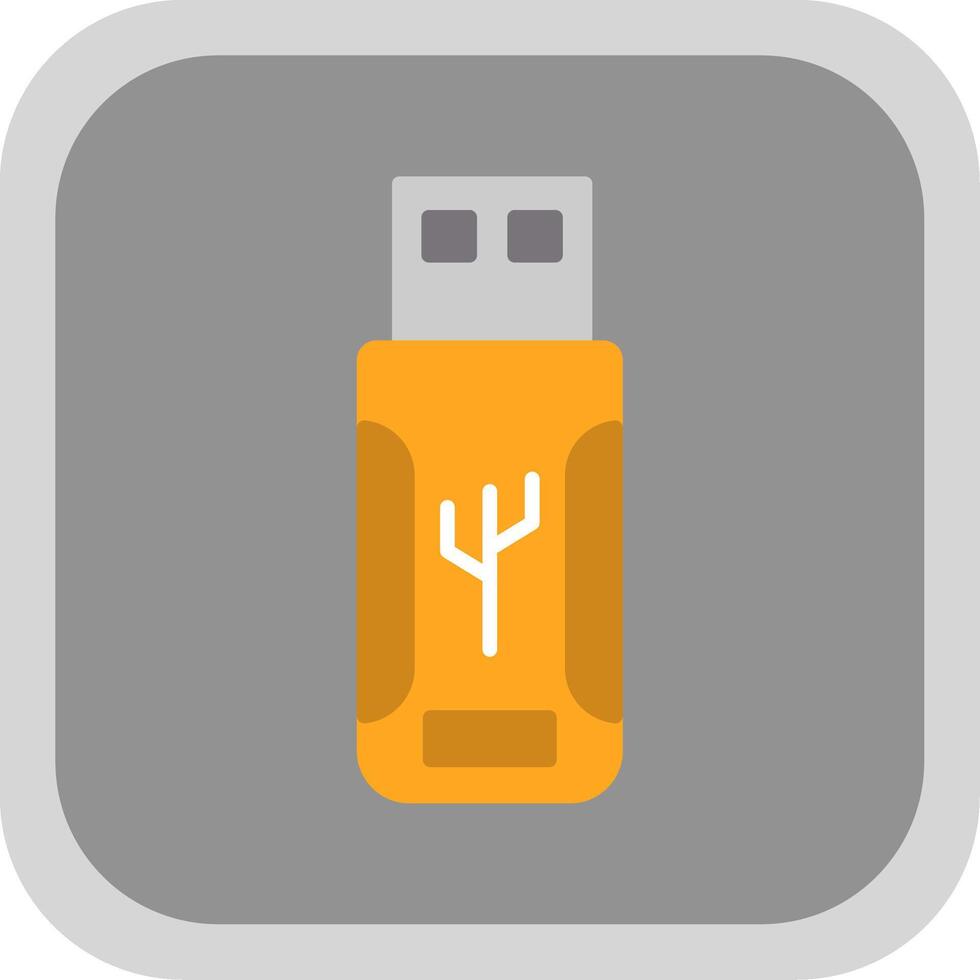 Flash Drive Flat round corner Icon Design vector