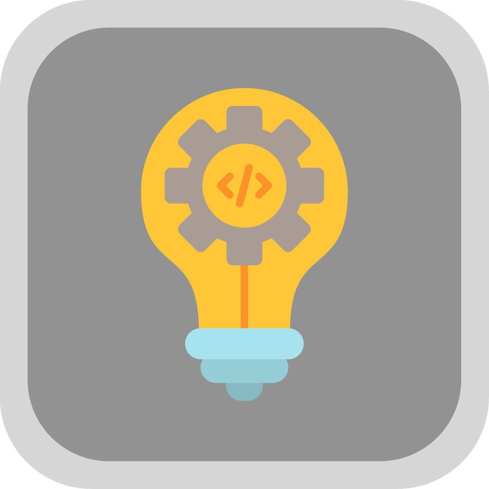 Idea Flat round corner Icon Design vector