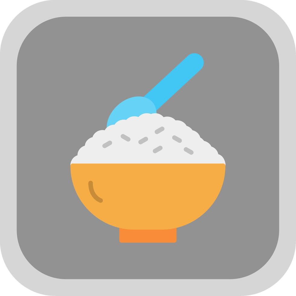Rice Flat round corner Icon Design vector
