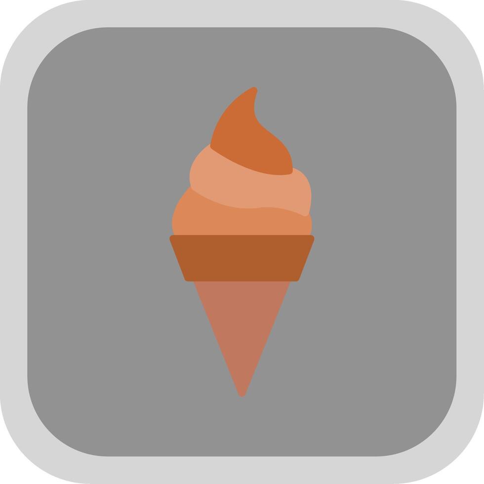 Ice Cream Flat round corner Icon Design vector