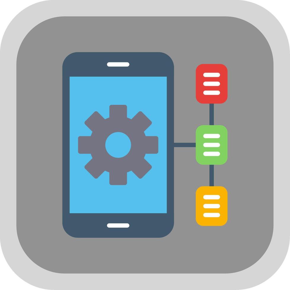 Task Flat round corner Icon Design vector