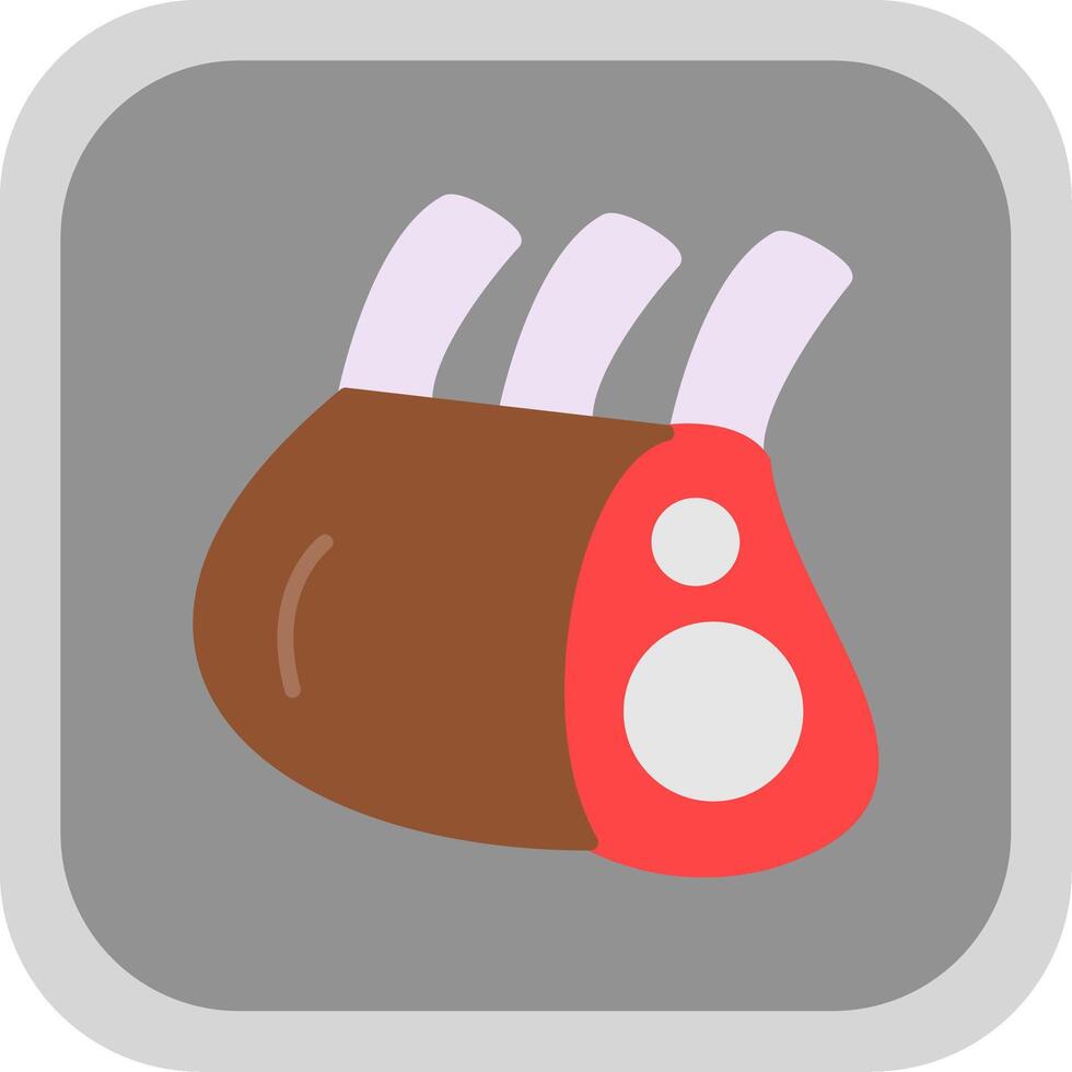 Ribs Flat round corner Icon Design vector