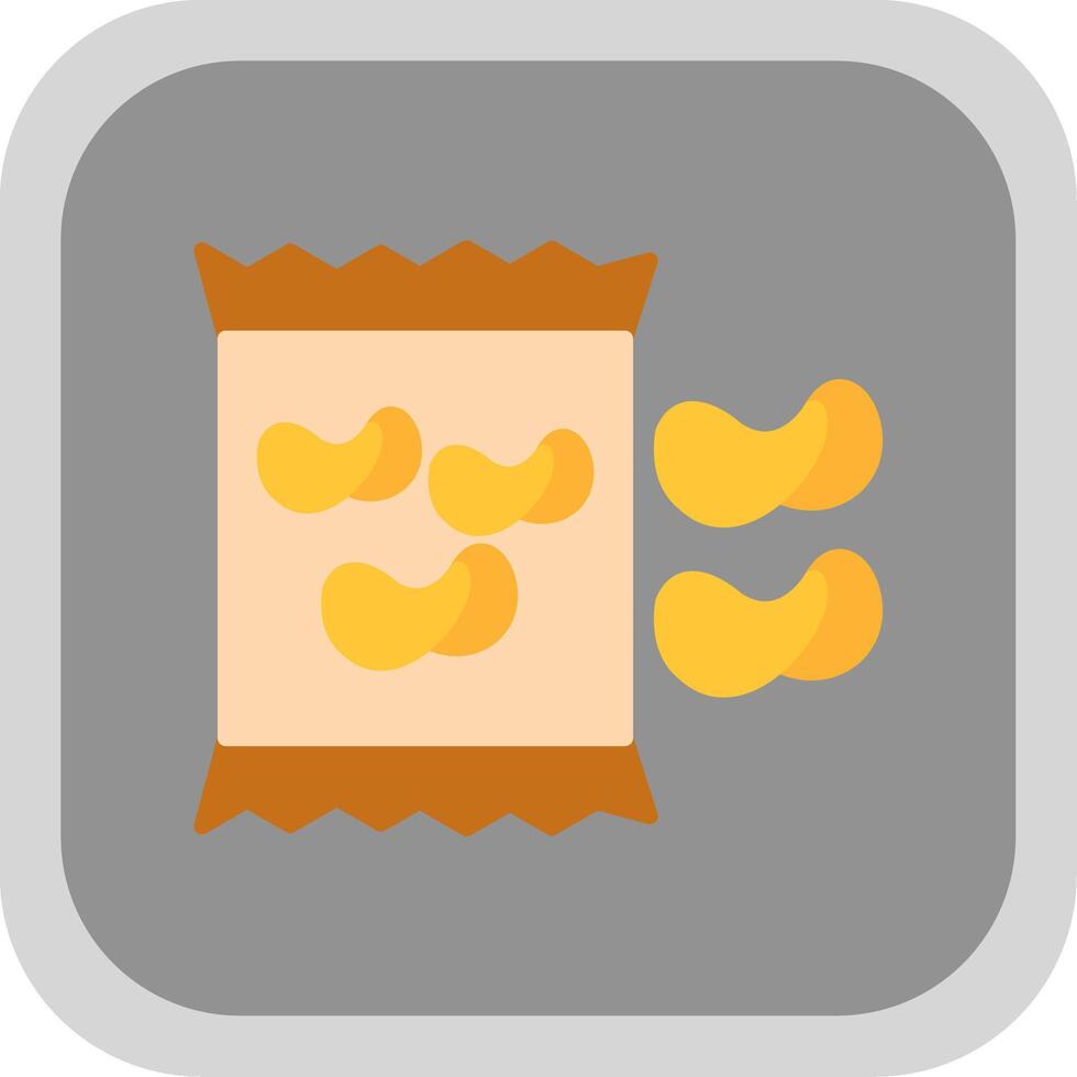 Chips Flat round corner Icon Design vector