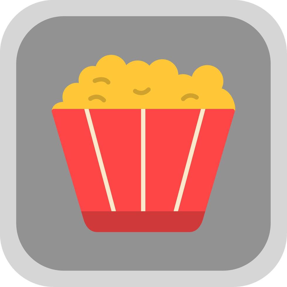 Popcorn Flat round corner Icon Design vector