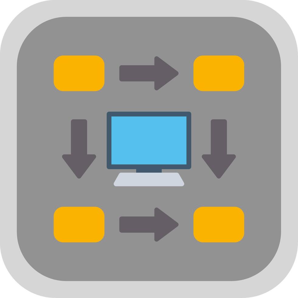 Workflow Flat round corner Icon Design vector