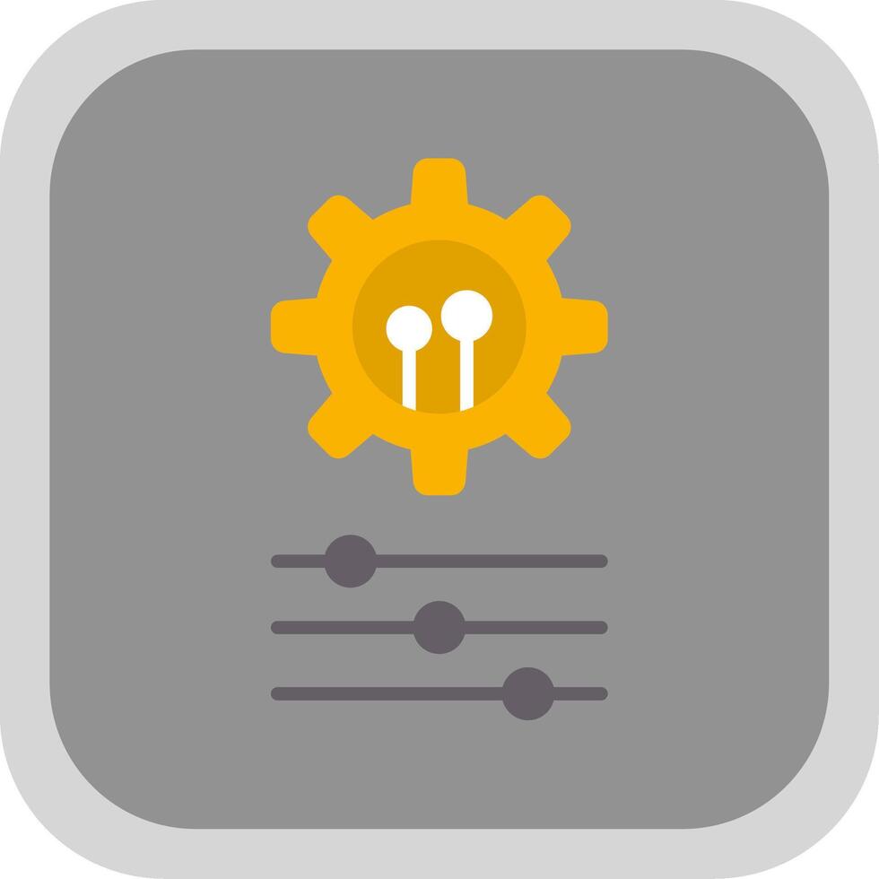 Settings Flat round corner Icon Design vector