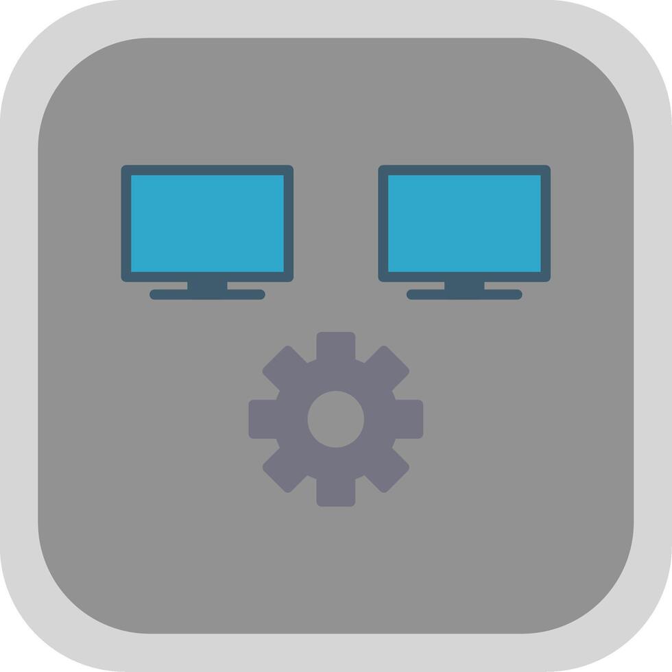 Multitask Flat round corner Icon Design vector